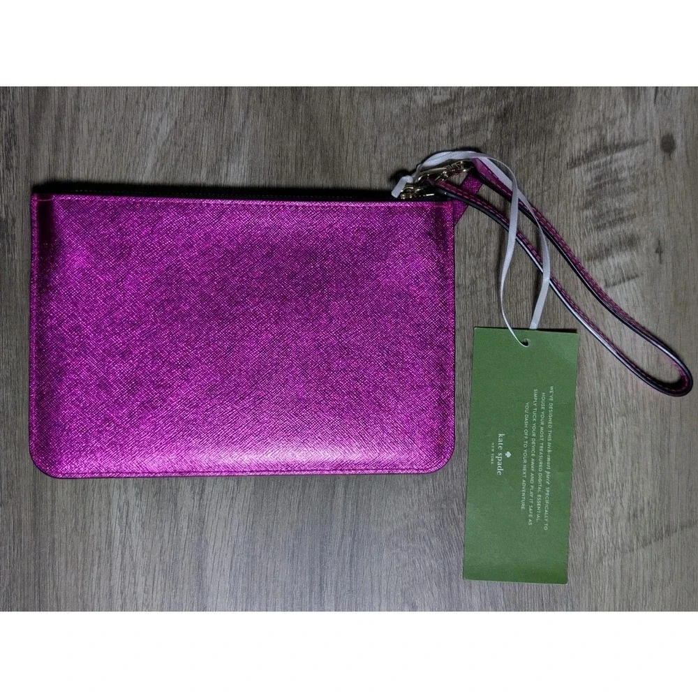 KATE SPADE New York‎ Metallic Bajarose PINK Wristlet Tinie Laurel Way NEW